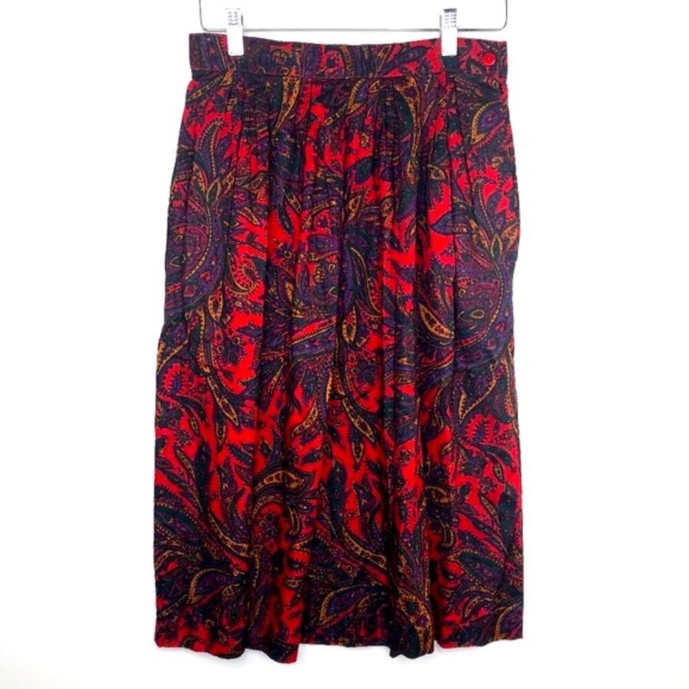 Vintage Spitalnick & Co Red Paisley Print Skirt